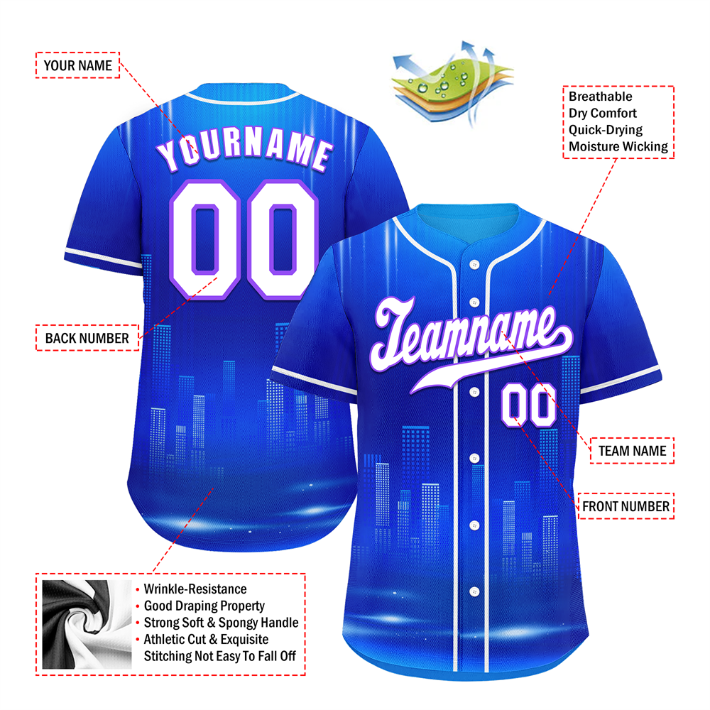 Custom Blue City Edition White Authentic Baseball Jersey BSBJ0a-bc0fbce