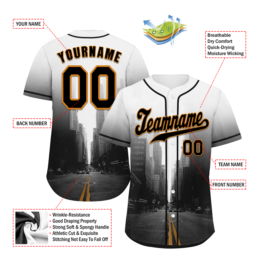 Corporate Gifts,Custom White Black City Edition Black Authentic Baseball Jersey BSBJ0a-bc0fbc9