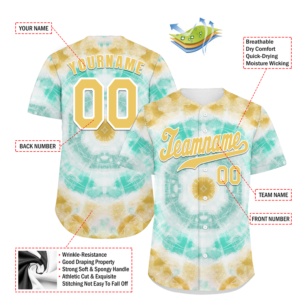 Corporate Gifts,Custom Orange Aqua Tie Dye Orange Authentic Baseball Jersey BSBJ0a-bc0fbe8