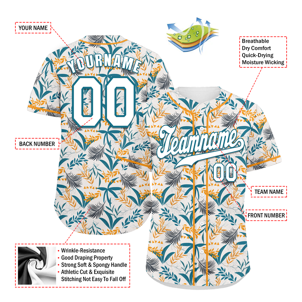Corporate Gifts,Custom Orange Aqua Hawaii White Authentic Baseball Jersey BSBJ0a-bc0fb7a
