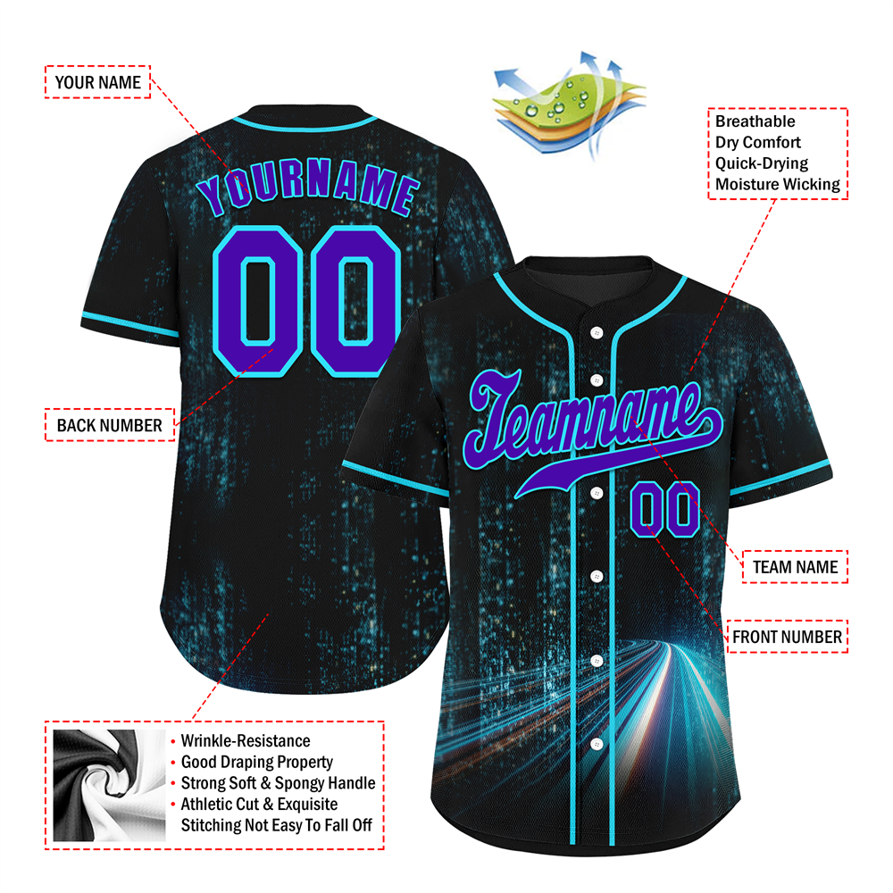Corporate Gifts,Custom Black Aqua Drift Fashion Blue Authentic Baseball Jersey BSBJ0a-bc0fb89