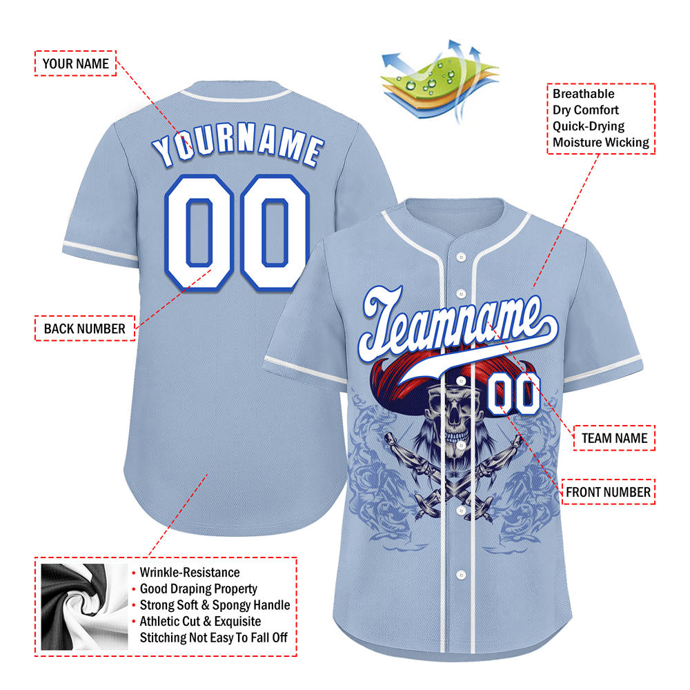 Corporate Gifts,Custom Grey Skull Fashion White Authentic Baseball Jersey BSBJ0a-bc0fb9c