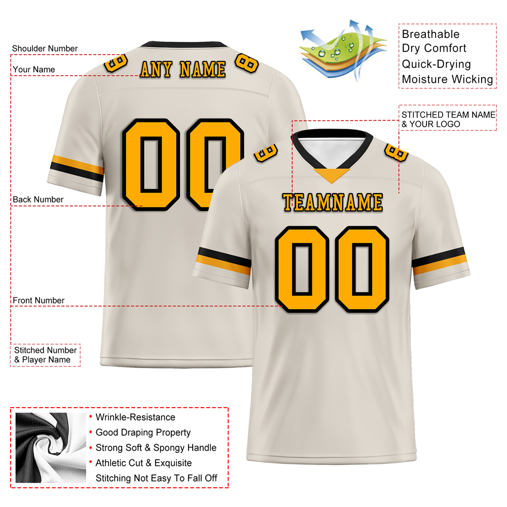 Corporate Gifts,Custom Grey Classic Style Yellow Personalized Authentic Football Jersey FBJ02-bc0f00e
