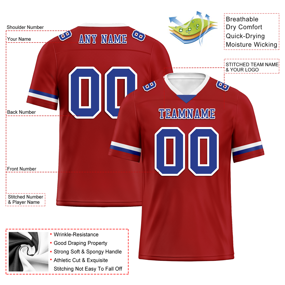 Corporate Gifts,Custom Brown Classic Style Blue Personalized Authentic Football Jersey FBJ02-bc0f00f