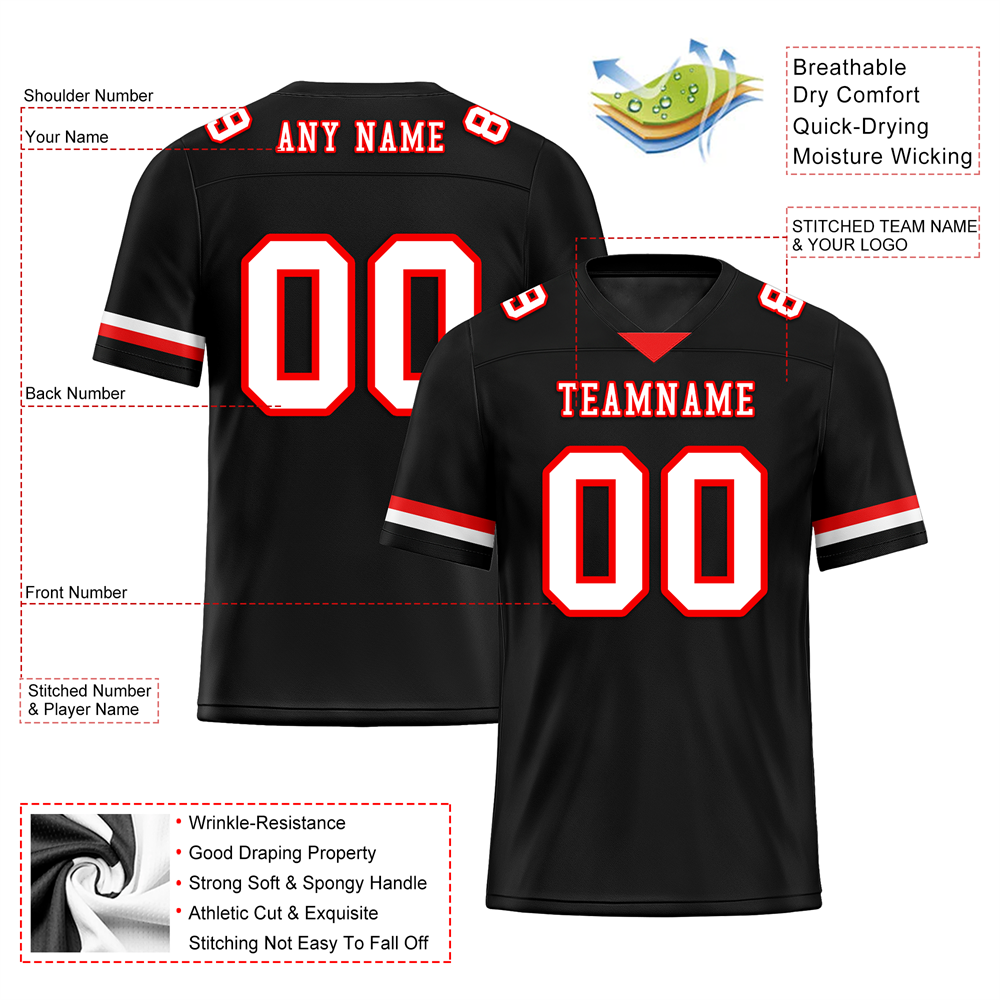 Corporate Gifts,Custom Black Classic Style White Personalized Authentic Football Jersey FBJ02-bc0f0aa