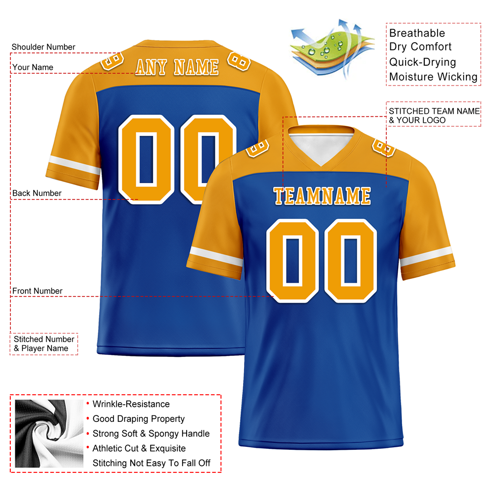 Corporate Gifts,Custom Blue Orange Raglan Sleeves Orange Personalized Authentic Football Jersey FBJ02-bc0f0a7
