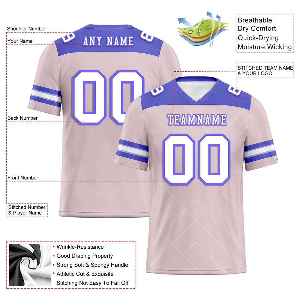 Corporate Gifts,Custom Pink Sleeve Stripes White Personalized Authentic Football Jersey FBJ02-bc0f0e7