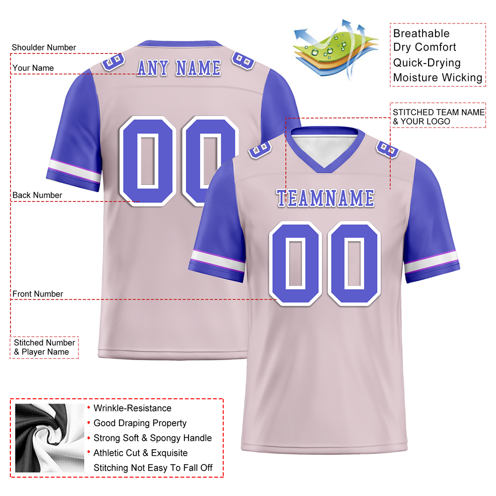 Corporate Gifts,Custom Pink Purple Two Tone Purple Personalized Authentic Football Jersey FBJ02-bc0f09c