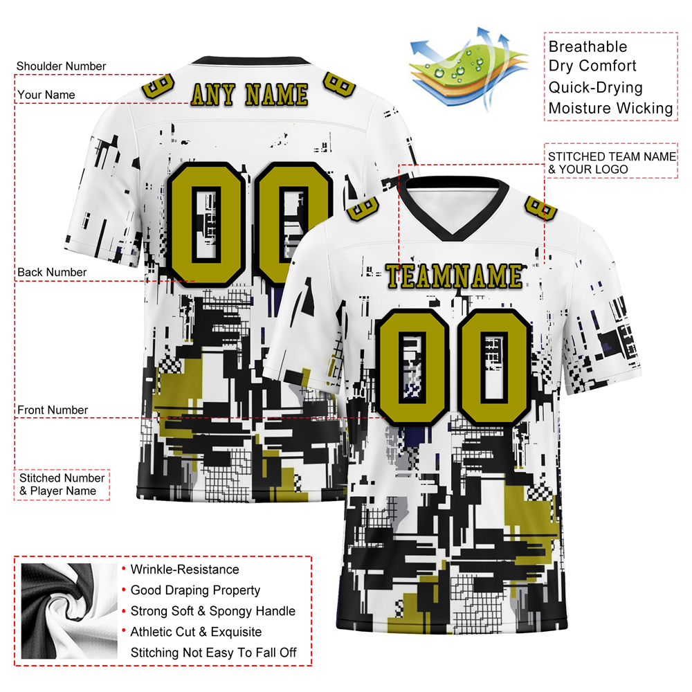 Corporate Gifts,Custom White Graffiti Pattern Orange Personalized Authentic Football Jersey FBJ02-bc0fabe