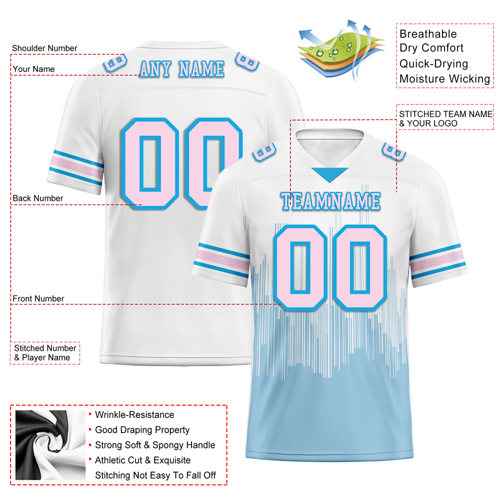 Corporate Gifts,Custom White Graffiti Pattern Pink Personalized Authentic Football Jersey FBJ02-bc0fac7