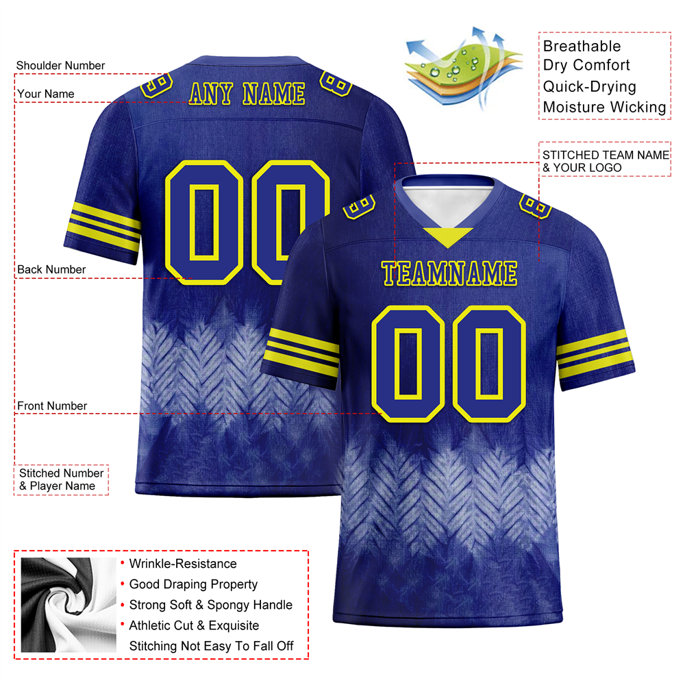 Corporate Gifts,Custom Purple Tie Dye Purple Personalized Authentic Football Jersey FBJ02-bc0fa8a