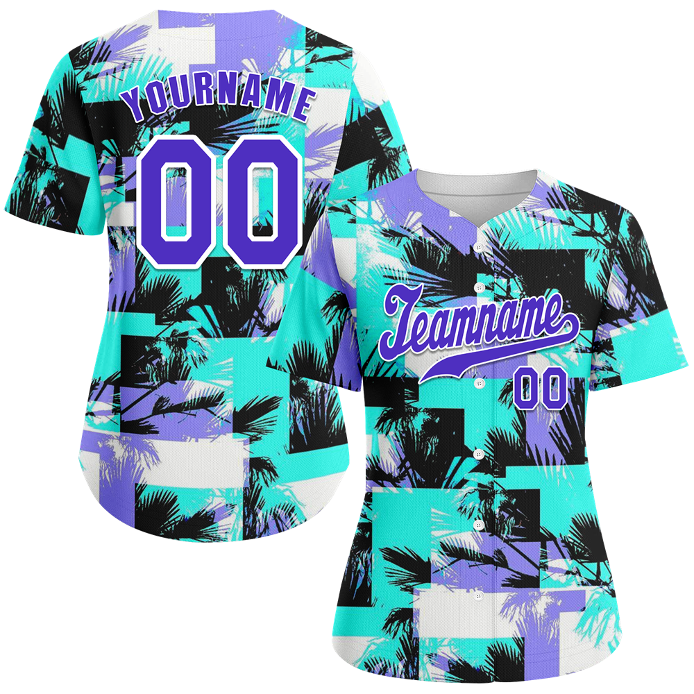 Corporate Gifts,Custom Aqua Graffiti Pattern Blue Authentic Baseball Jersey