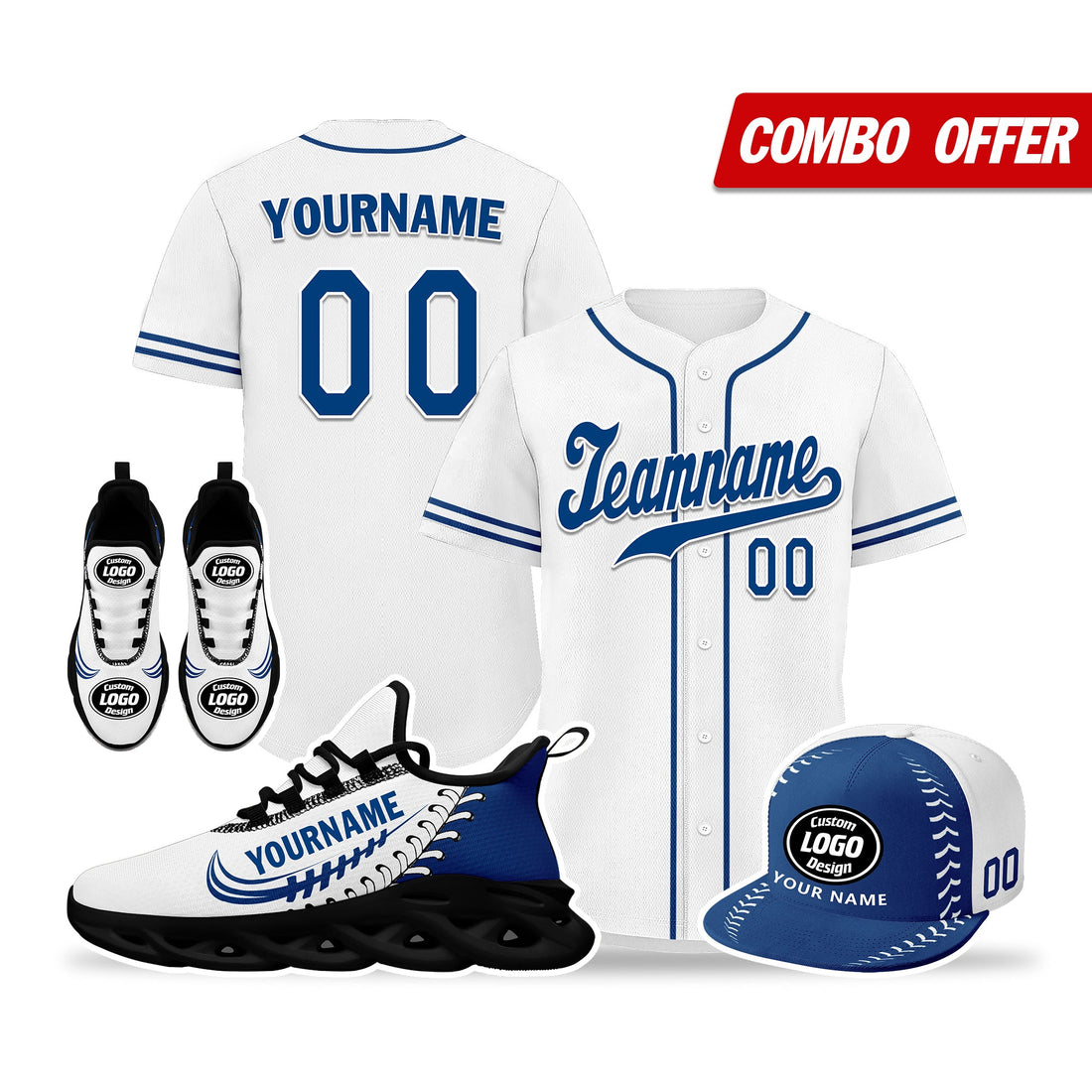 Custom White Jersey MaxSoul Shoes and Hat Combo Offer Personalized ZH-bd0b00e0-ab
