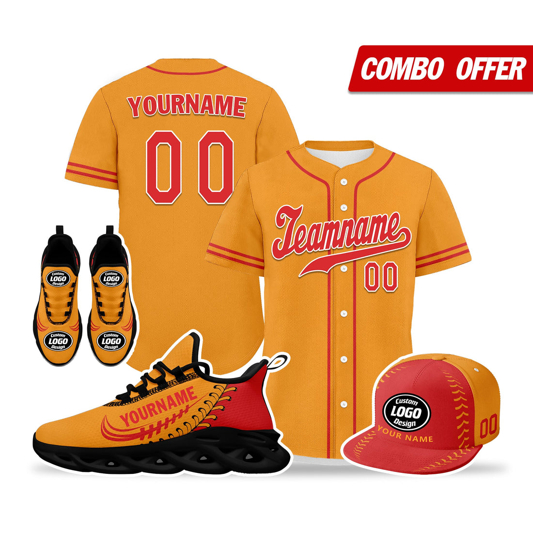 Custom Orange Jersey MaxSoul Shoes and Hat Combo Offer Personalized ZH-bd0b00e0-ad