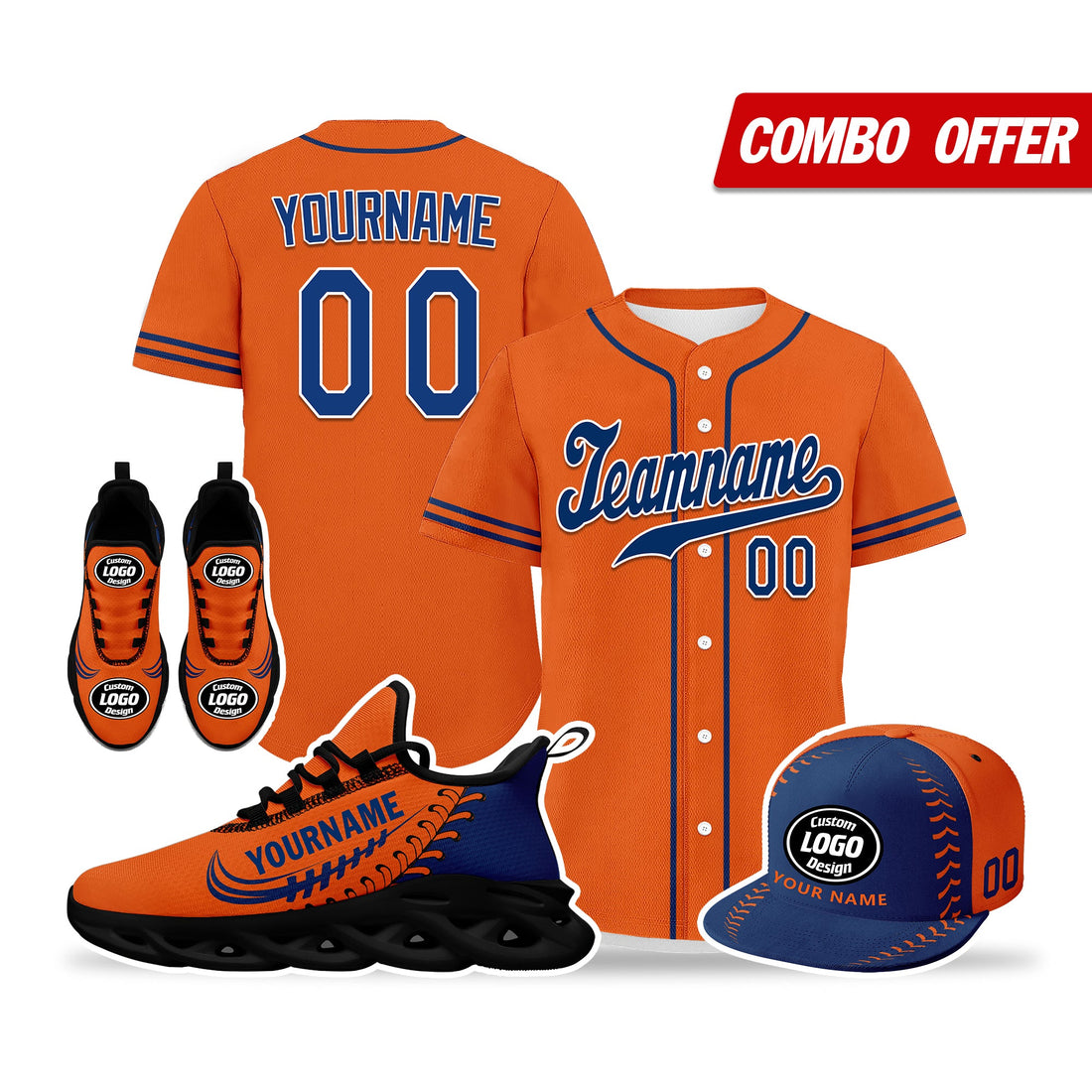 Custom Orange Jersey MaxSoul Shoes and Hat Combo Offer Personalized ZH-bd0b00e0-a