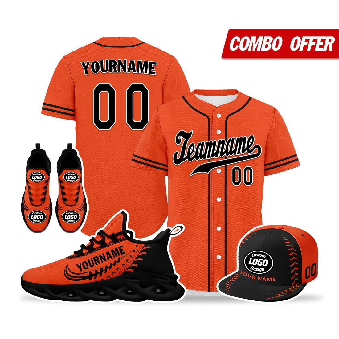 Custom Orange Jersey MaxSoul Shoes and Hat Combo Offer Personalized ZH-bd0b00e0-b0