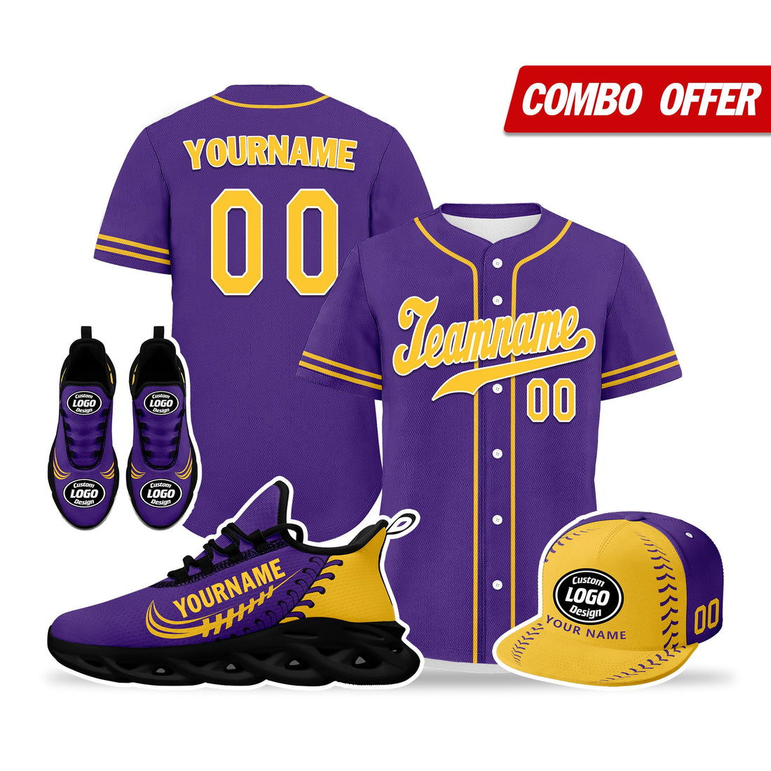 Unique Gift,Custom Purple Jersey MaxSoul Shoes and Hat Combo Offer Personalized ZH-bd0b00e0-bb