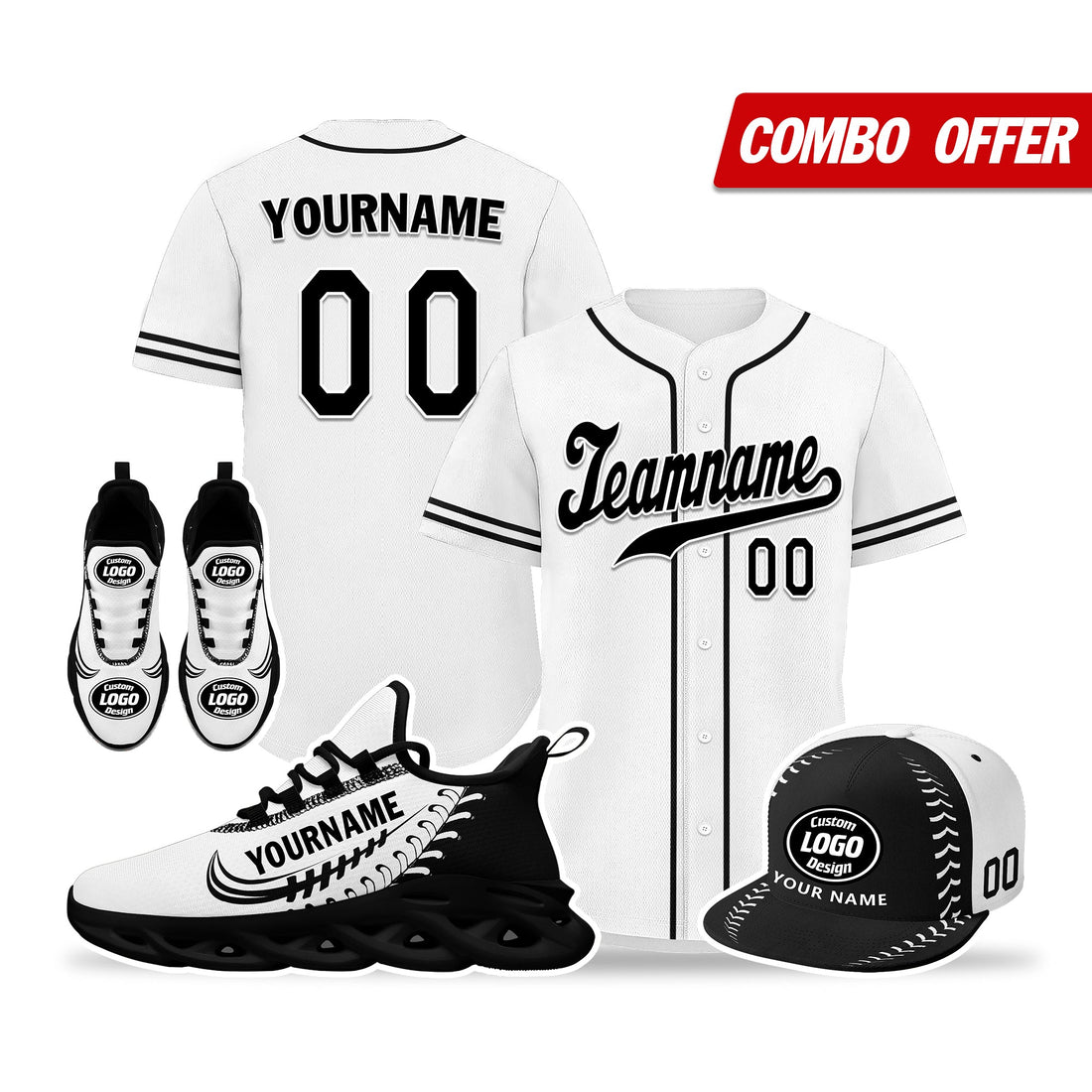 Custom White Jersey MaxSoul Shoes and Hat Combo Offer Personalized ZH-bd0b00e0-bf