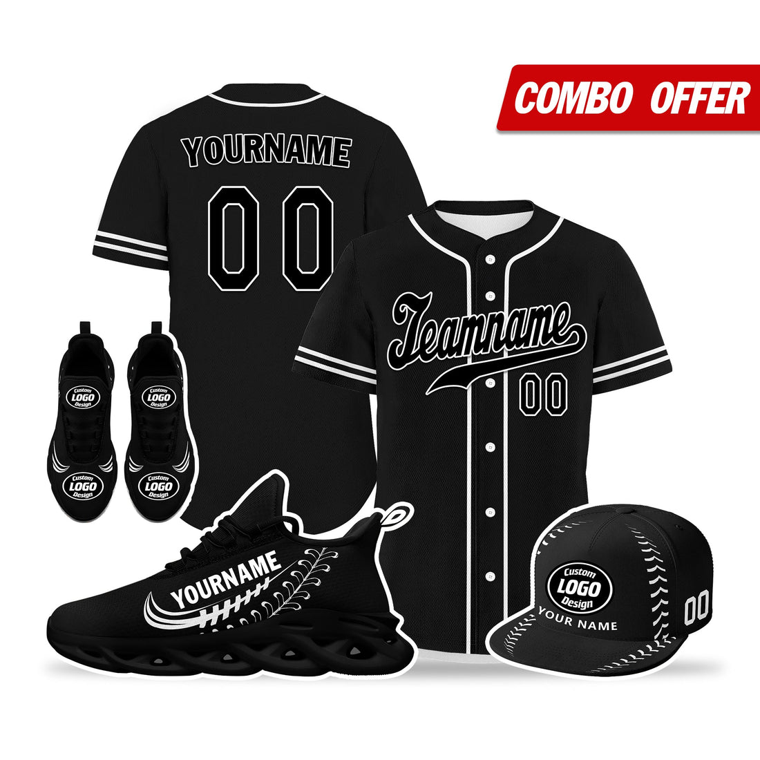 Custom Black Jersey MaxSoul Shoes and Hat Combo Offer Personalized ZH-bd0b00e0-c0