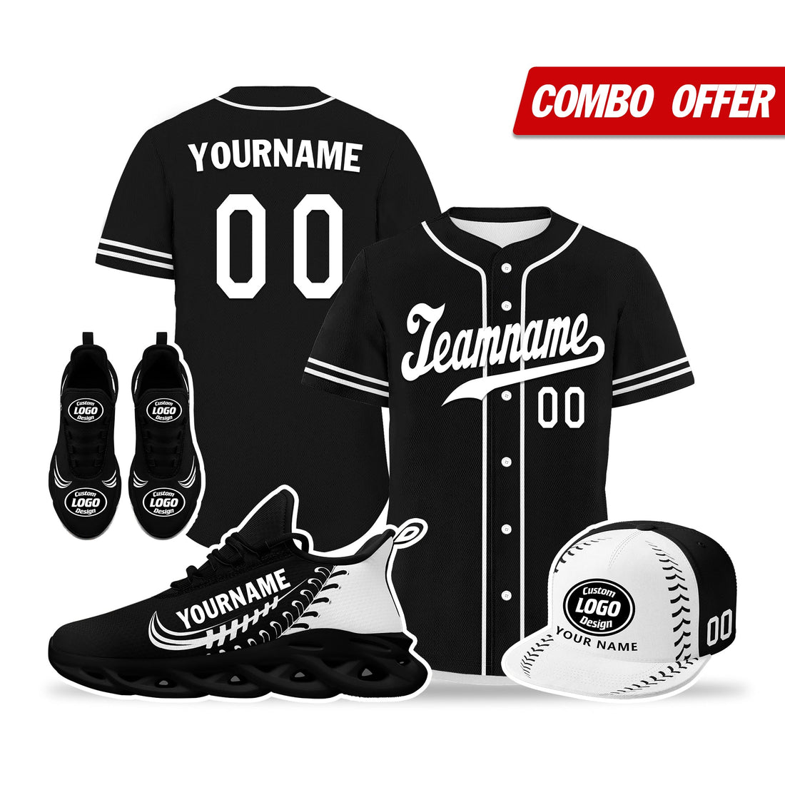 Unique Gift,Custom Black Jersey MaxSoul Shoes and Hat Combo Offer Personalized ZH-bd0b00e0-ca