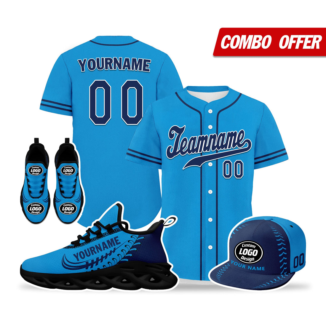Custom Blue Jersey MaxSoul Shoes and Hat Combo Offer Personalized ZH-bd0b00e0-cc