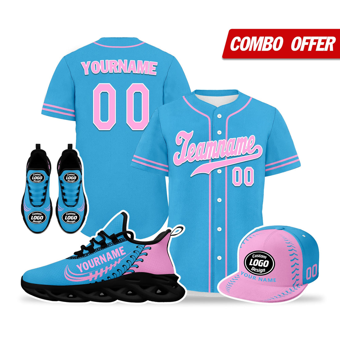Unique Gift,Custom Blue Jersey MaxSoul Shoes and Hat Combo Offer Personalized ZH-bd0b00e0-cd