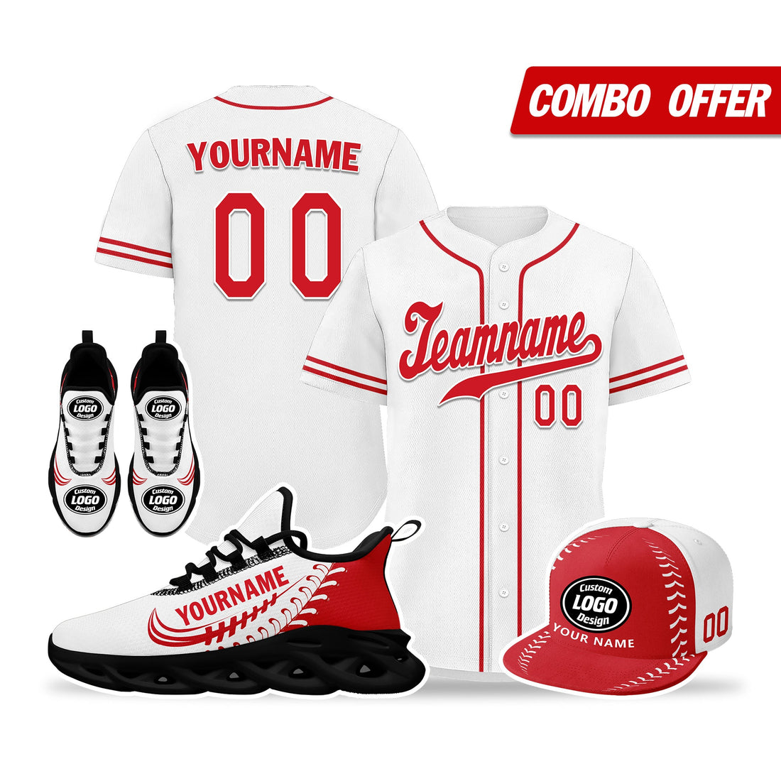 Unique Gift,Custom White Jersey MaxSoul Shoes and Hat Combo Offer Personalized ZH-bd0b00e0-ce