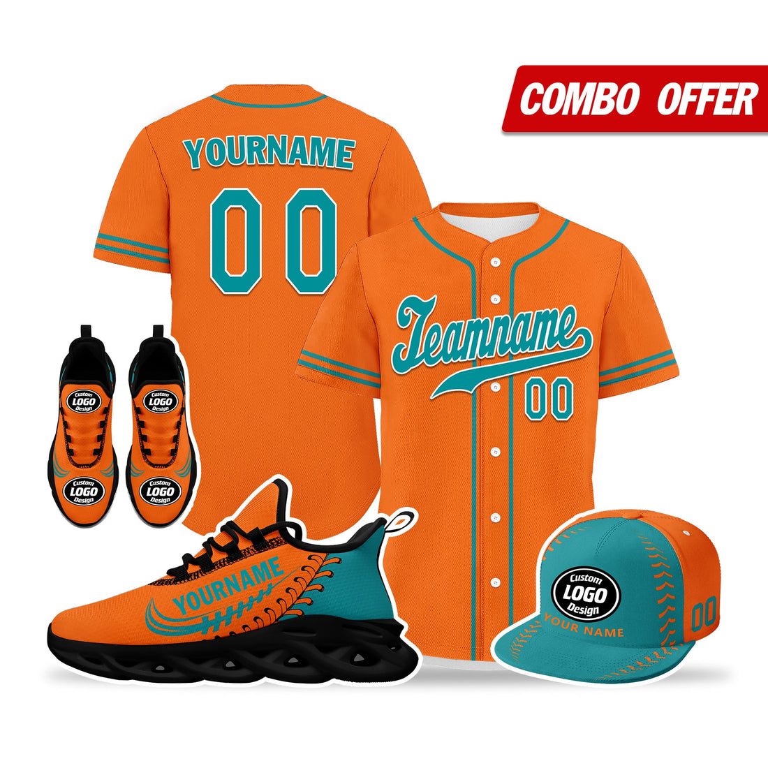 Unique Gift,Custom Orange Jersey MaxSoul Shoes and Hat Combo Offer Personalized ZH-bd0b00e0-e