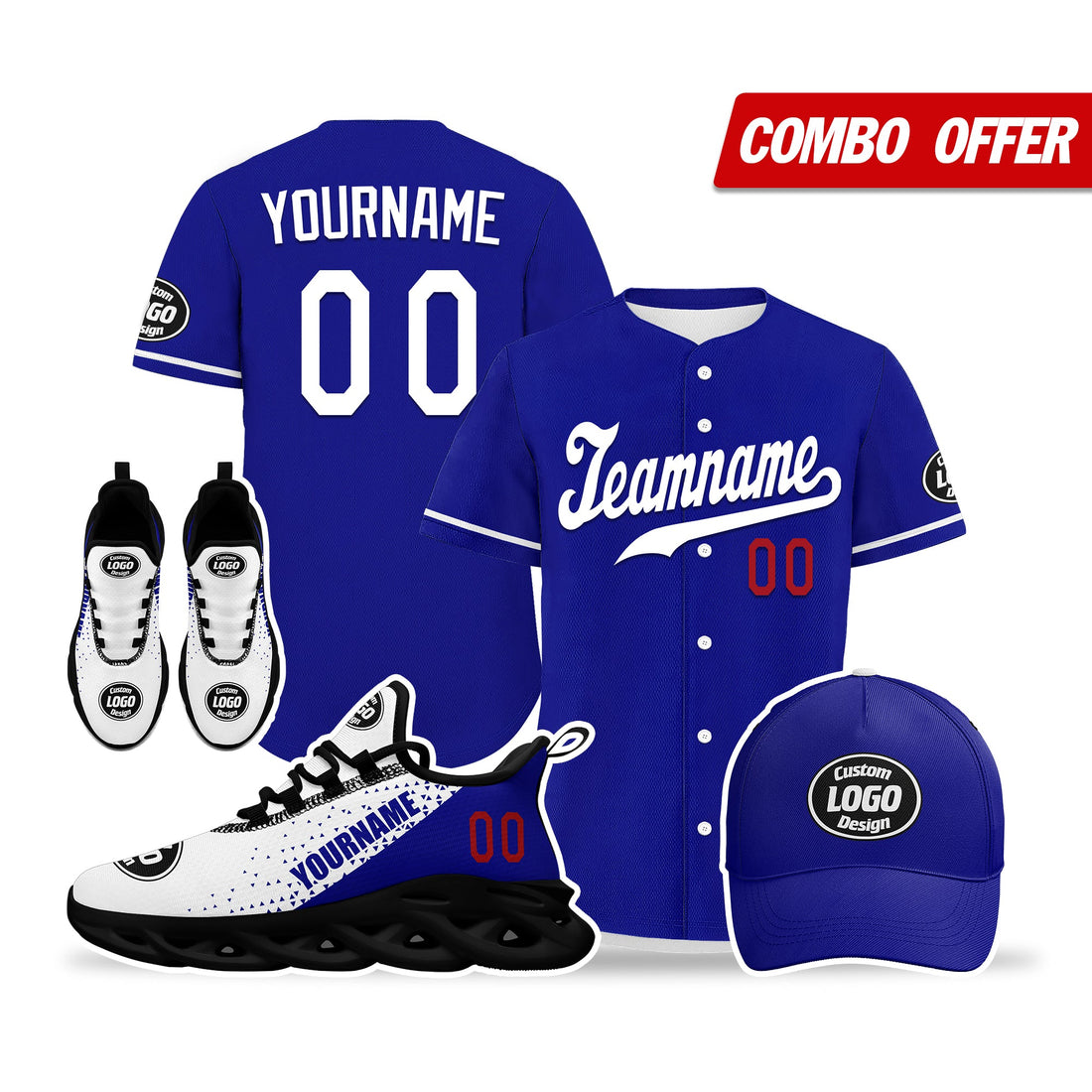 Corporate Gifts,Custom Blue Jersey MaxSoul Shoes and Hat Combo Offer Personalized ZH-D0b008d-a