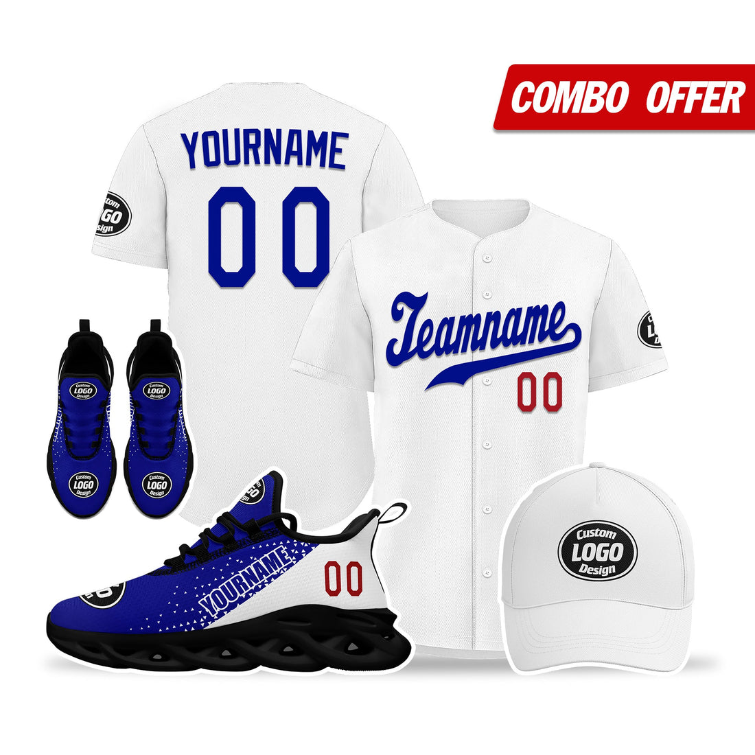 Corporate Gifts,Custom White Jersey MaxSoul Shoes and Hat Combo Offer Personalized ZH-D0b008d-b