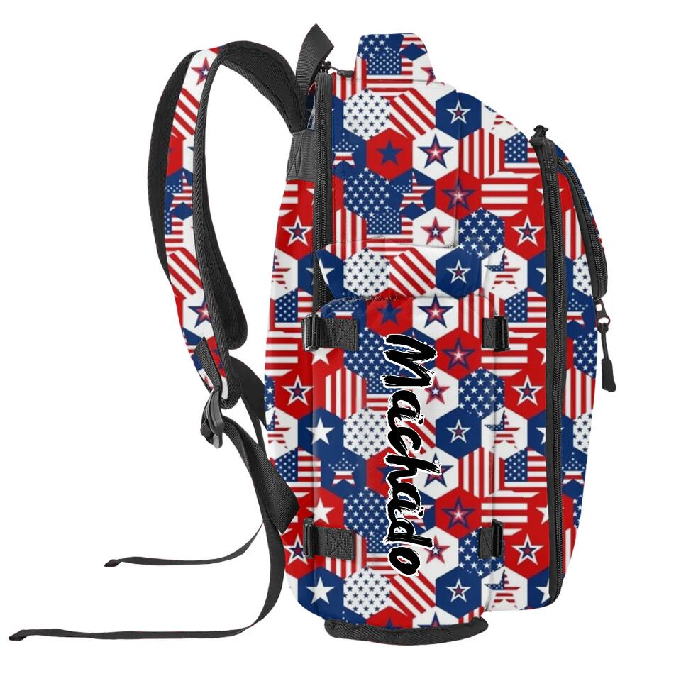 Customized Business Gifts, christmas gift ideas employees Personalized Veteran Picnic Bag with Your Picture and Name, Large Picnic Backpack Set for 4 Person, Custom Gift for Picnic Family, YCB-C03100