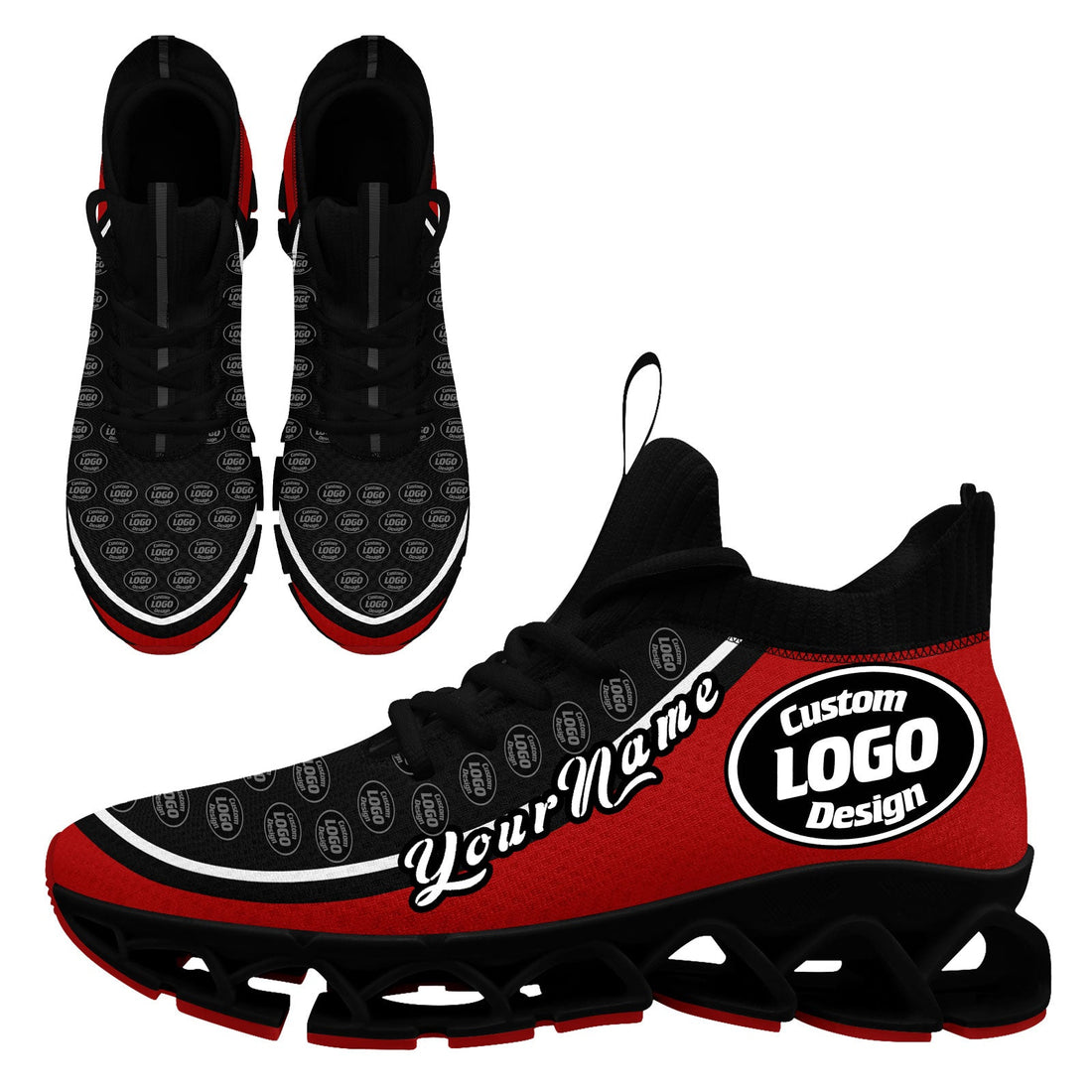 Corporate Gifts,Custom Black Red Maxsoul Shoes Personalized Sneaker FN030XD-D020388-3