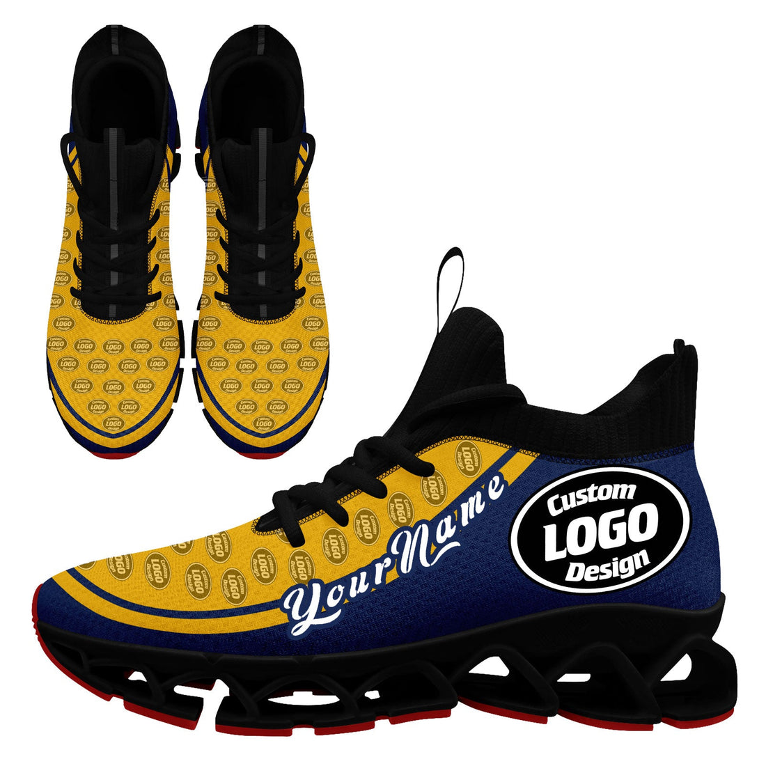 Corporate Gifts,Custom Navy Yellow Maxsoul Shoes Personalized Sneaker FN030XD-D020388-13