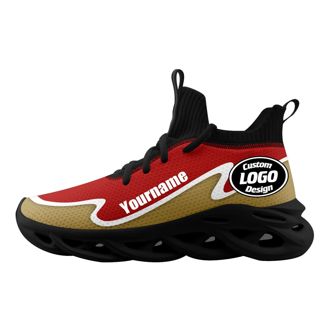 Custom Red Gold Maxsoul Shoes Personalized Sneaker FN030A-E020011-18