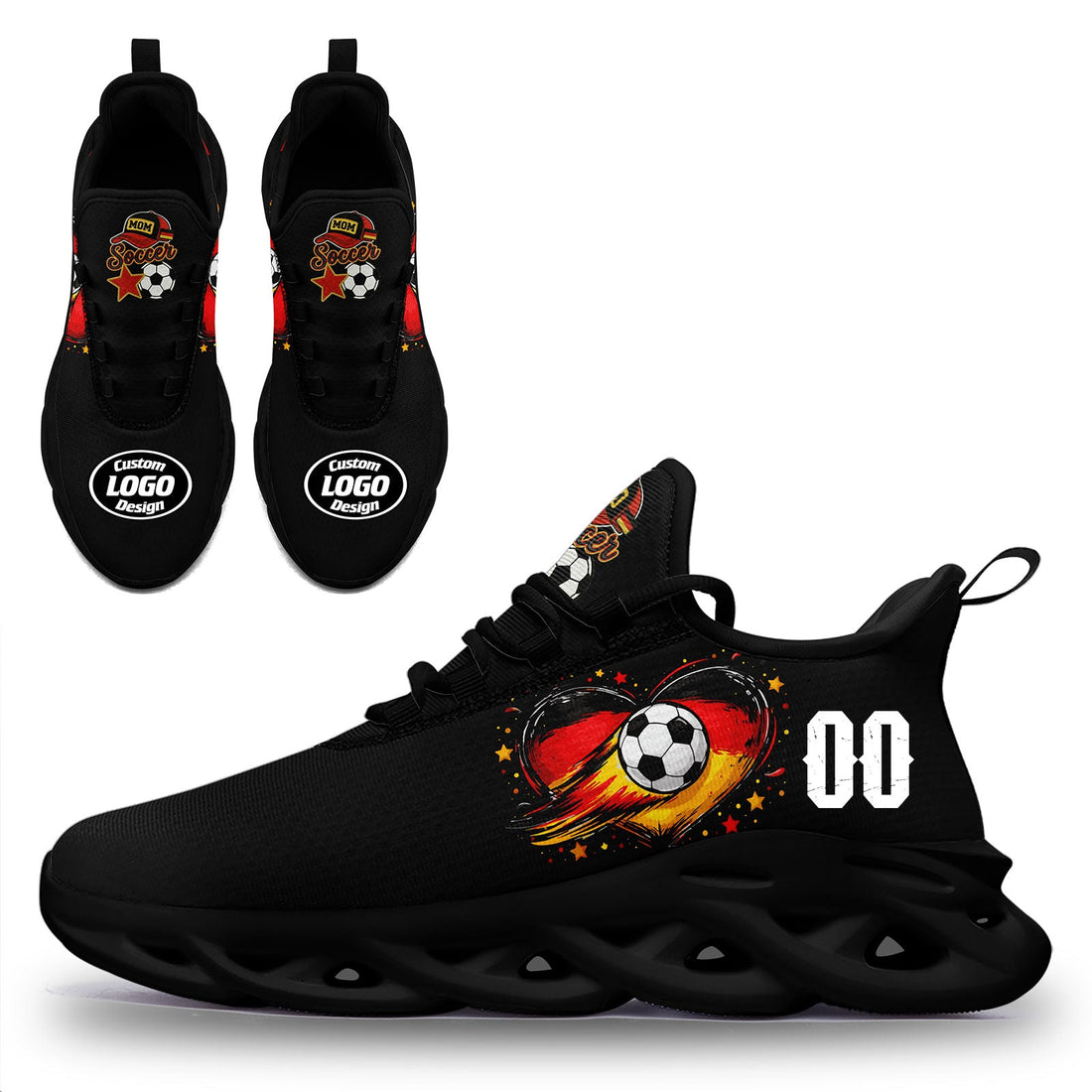 Custom Germany 2026 World Cup Sneakers DIY Country Flag Running Shoes Lightweight Sport Shoes Gift for Football Fans Personalized Team Name and Logo FN003-F025035-6