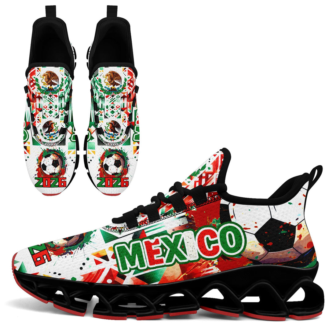 Custom 2026 World Cup Mexico Sneakers DIY Country Flag Running Shoes Lightweight Sport Shoes Gift for Football Fans Personalized Team Name and Logo FN003XD-F023050-5