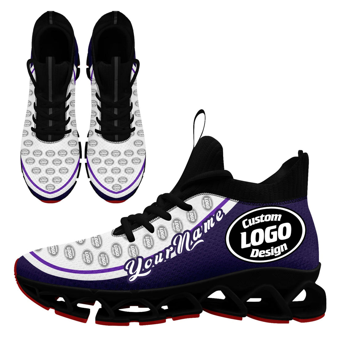 Corporate Gifts,Custom Purple Cream Maxsoul Shoes Personalized Sneaker FN030XD-D020388-16