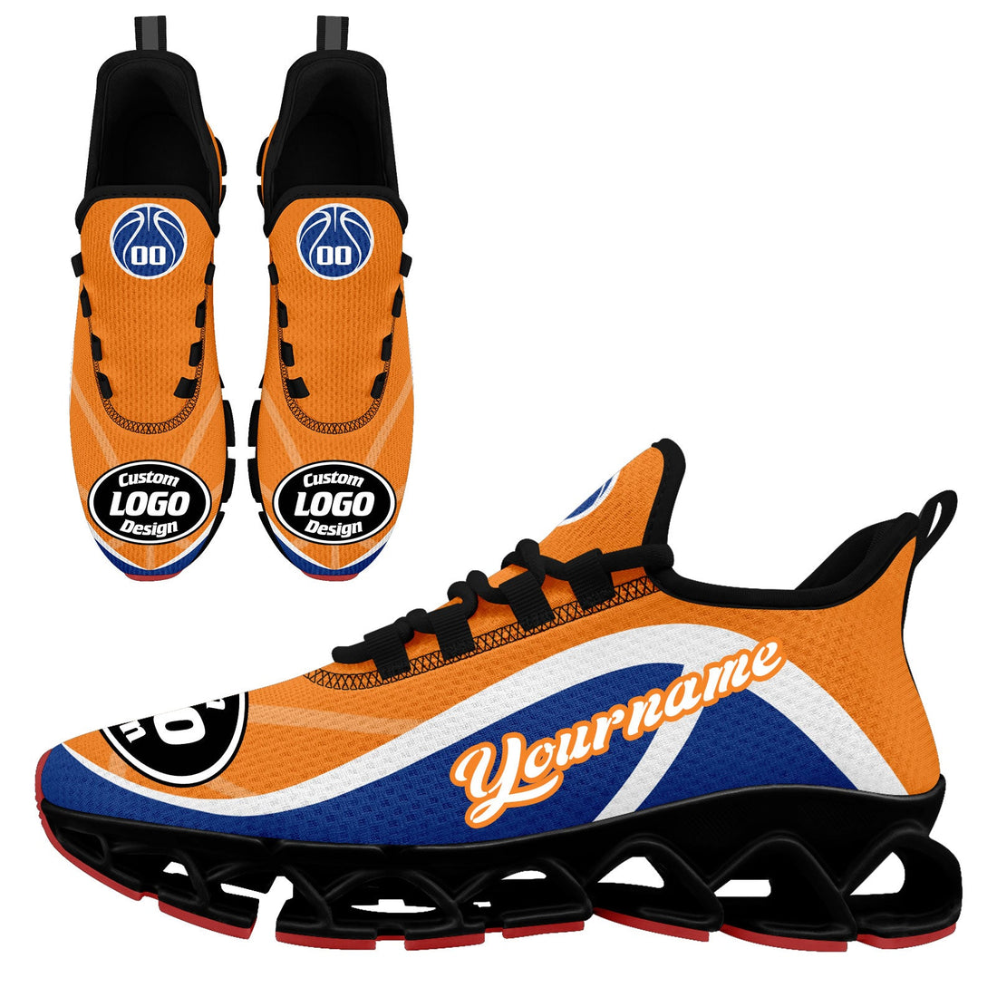 Custom Blue Orange Maxsoul Shoes Personalized Sneaker FN003XD-D020391-3