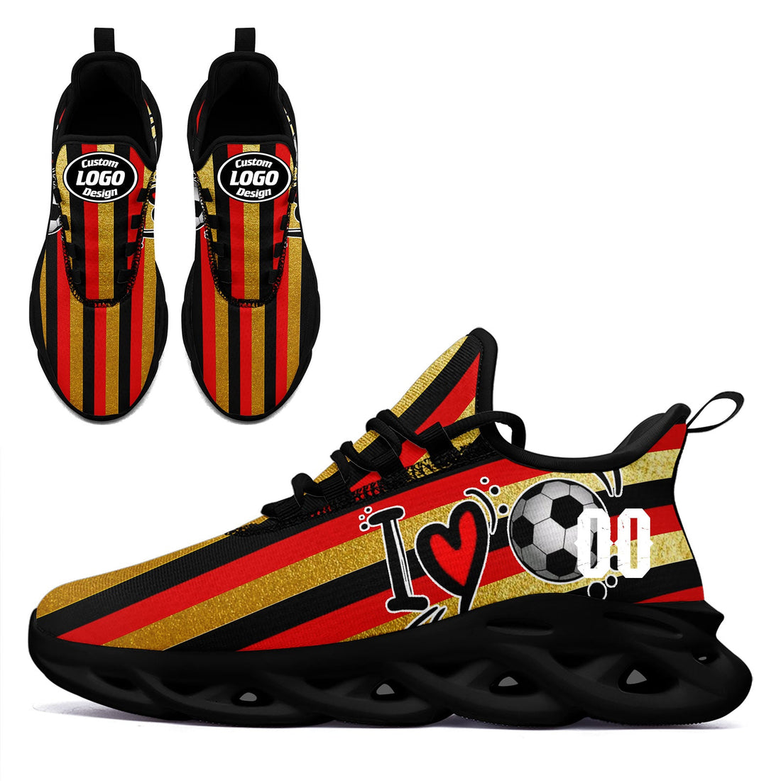 Custom Germany 2026 World Cup Sneakers DIY Country Flag Running Shoes Lightweight Sport Shoes Gift for Football Fans Personalized Team Name and Logo FN003-F025035-8