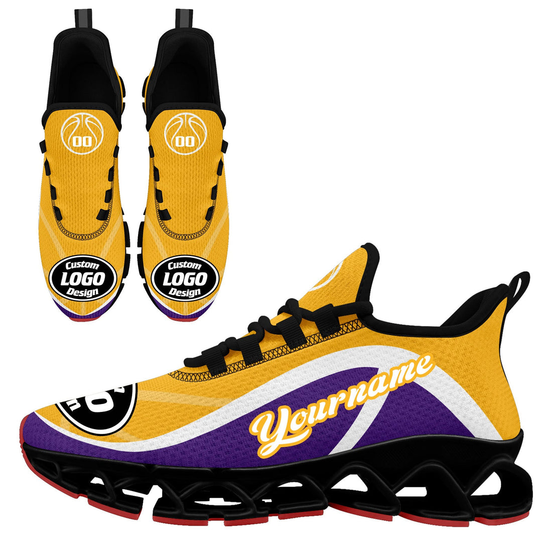 Custom Purple Yellow Maxsoul Shoes Personalized Sneaker FN003XD-D020391-7