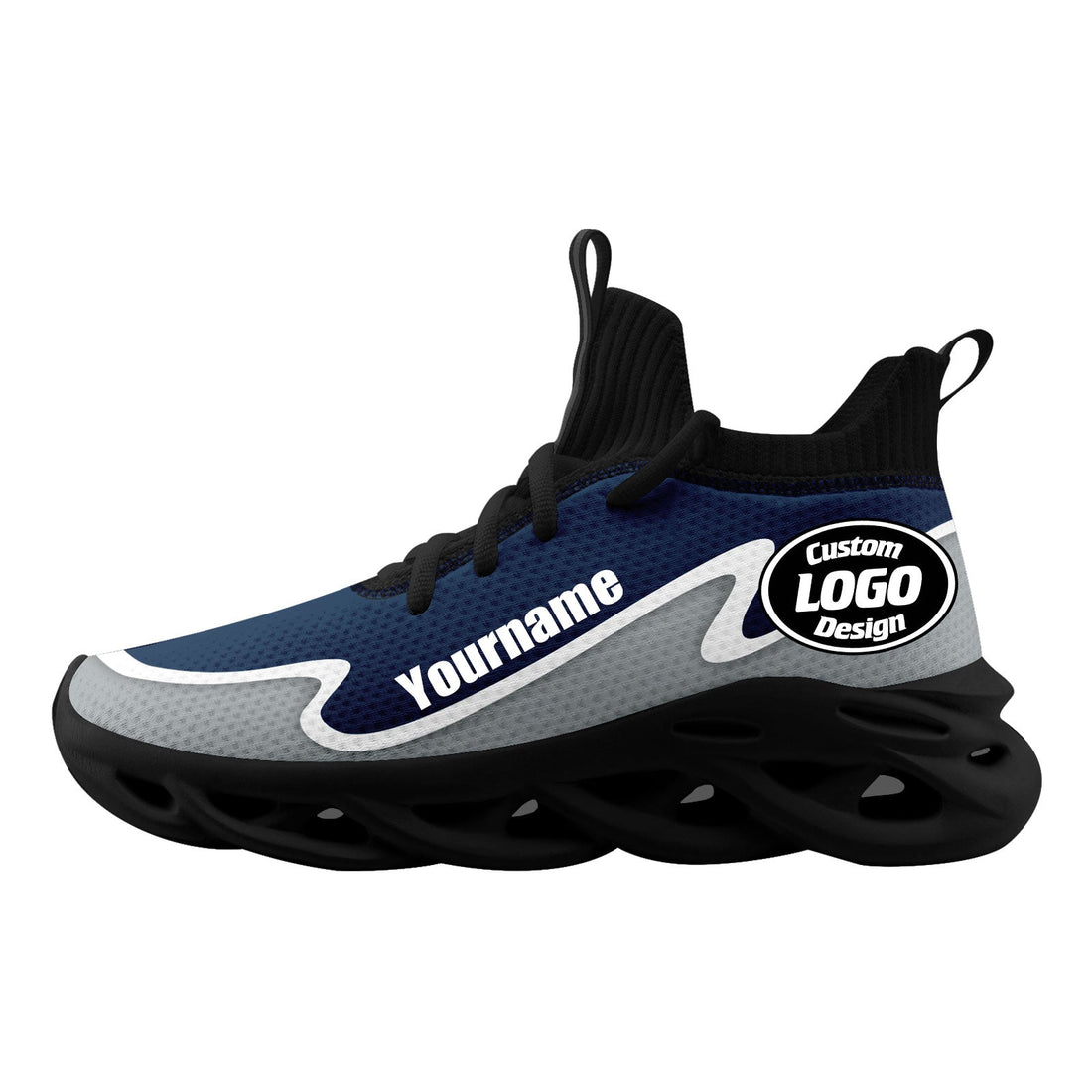 Custom Blue Gray Maxsoul Shoes Personalized Sneaker FN030A-E020011-19