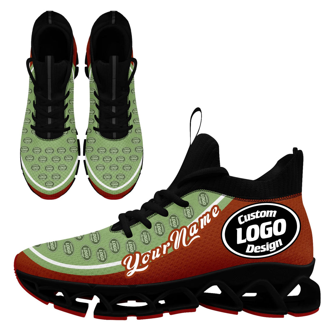 Corporate Gifts,Custom Rust Red Green Maxsoul Shoes Personalized Sneaker FN030XD-D020388-23