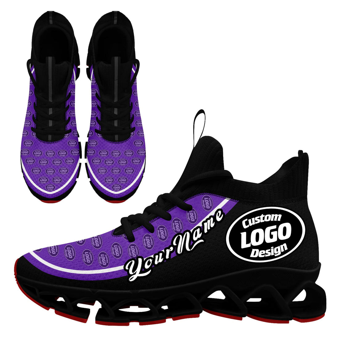 Corporate Gifts,Custom Purple Black Maxsoul Shoes Personalized Sneaker FN030XD-D020388-15