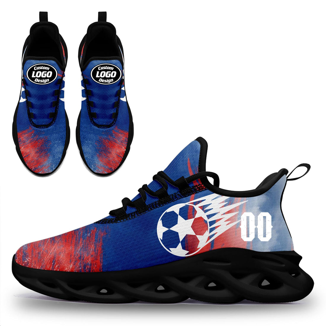 Custom France 2026 World Cup Sneakers DIY Country Flag Running Shoes Lightweight Sport Shoes Gift for Football Fans Personalized Team Name and Logo FN003-F025037-1