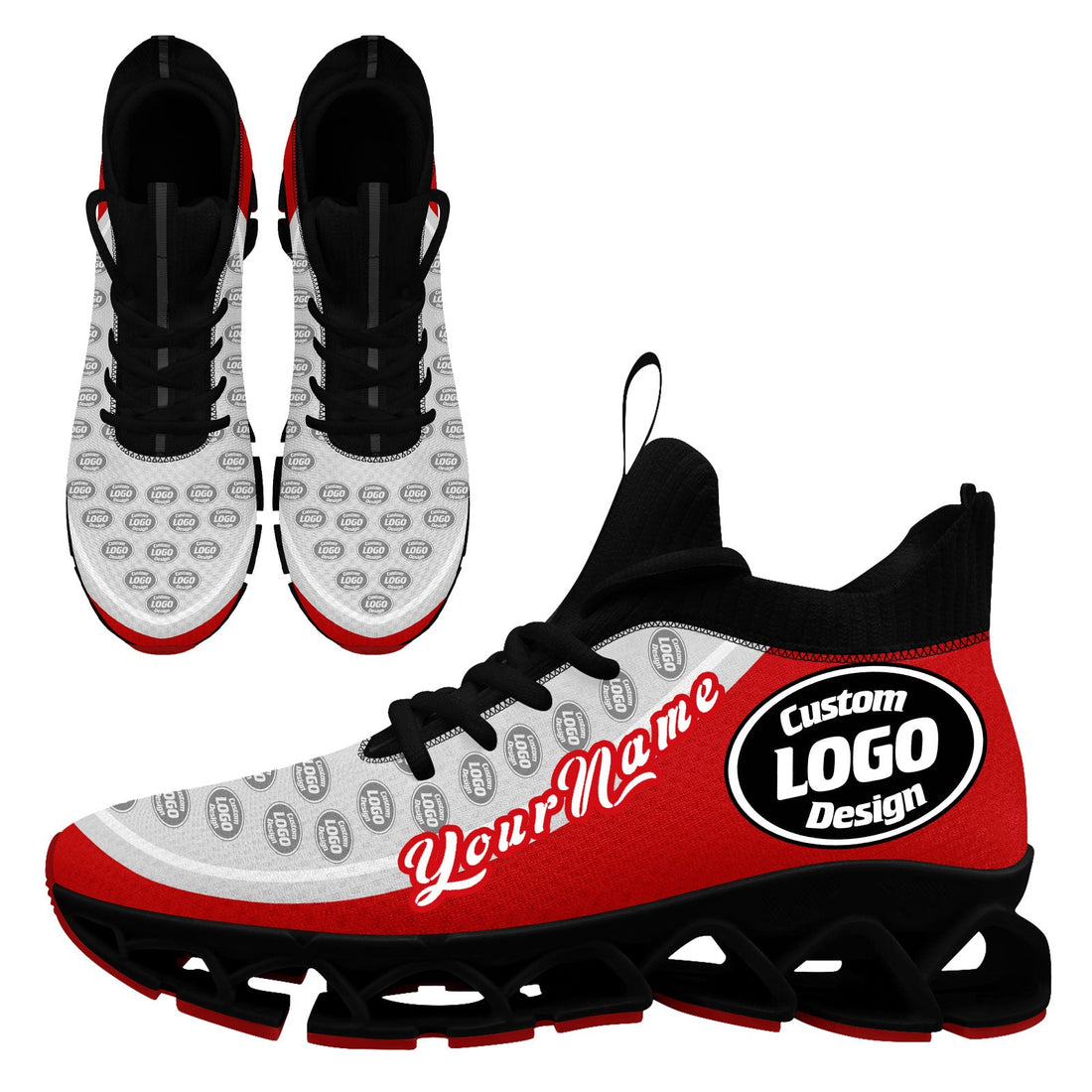 Corporate Gifts,Custom Red Gray Maxsoul Shoes Personalized Sneaker FN030XD-D020388-21