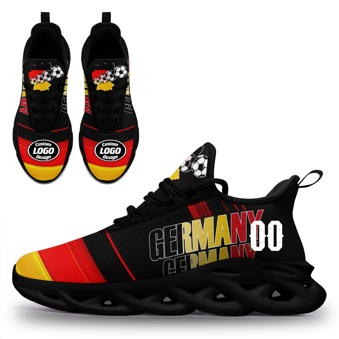 Custom Germany 2026 World Cup Sneakers DIY Country Flag Running Shoes Lightweight Sport Shoes Gift for Football Fans Personalized Team Name and Logo FN003-F025035-3