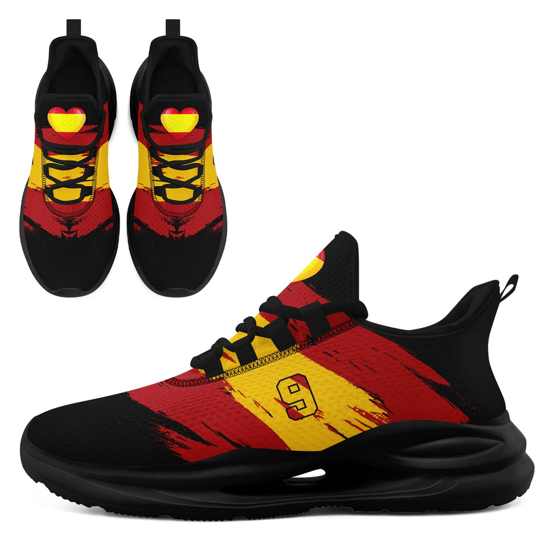 Custom 2026 World Cup Spain Sneakers DIY Country Flag Running Shoes Lightweight Sport Shoes Gift for Football Fans Personalized Team Name and Logo FN079-F023087-5