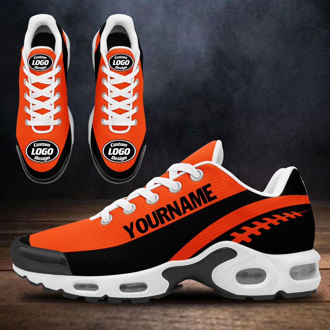 Custom Orange Black TN Shoes Personalized Sneakers TN-D020077-7