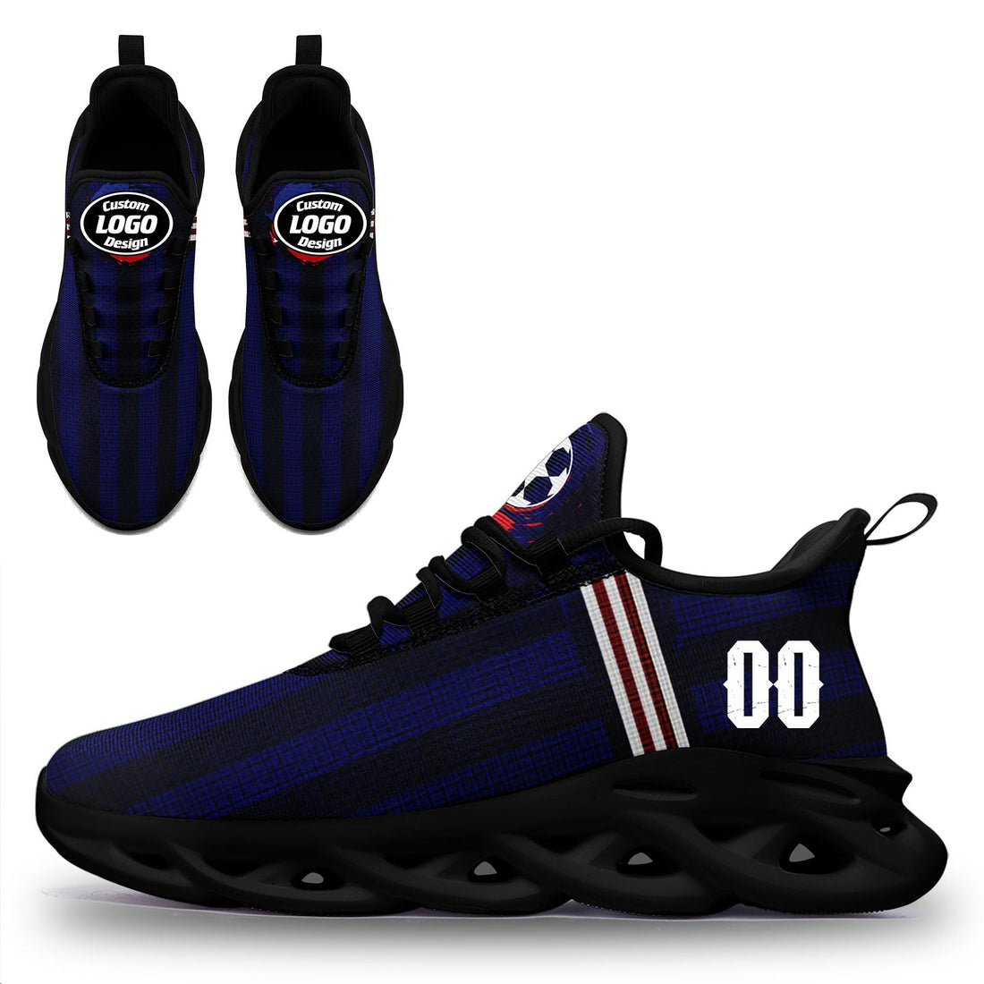 Custom France 2026 World Cup Sneakers DIY Country Flag Running Shoes Lightweight Sport Shoes Gift for Football Fans Personalized Team Name and Logo FN003-F025037-3