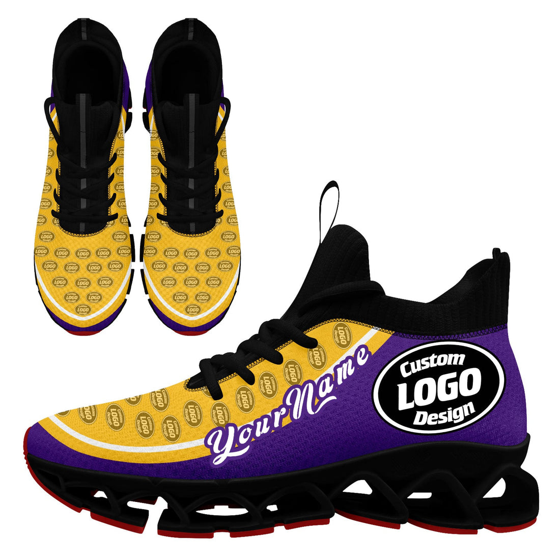 Corporate Gifts,Custom Purple Yellow Maxsoul Shoes Personalized Sneaker FN030XD-D020388-26